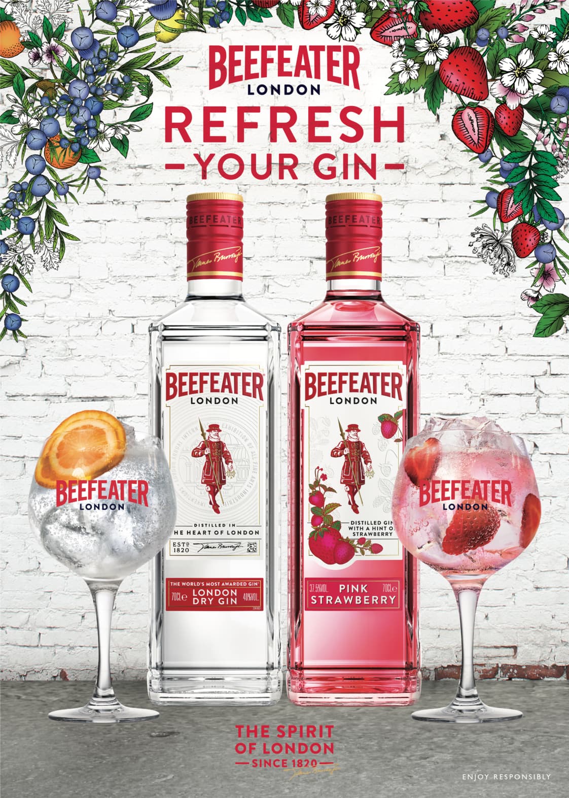 beefeater gin london dry and pink